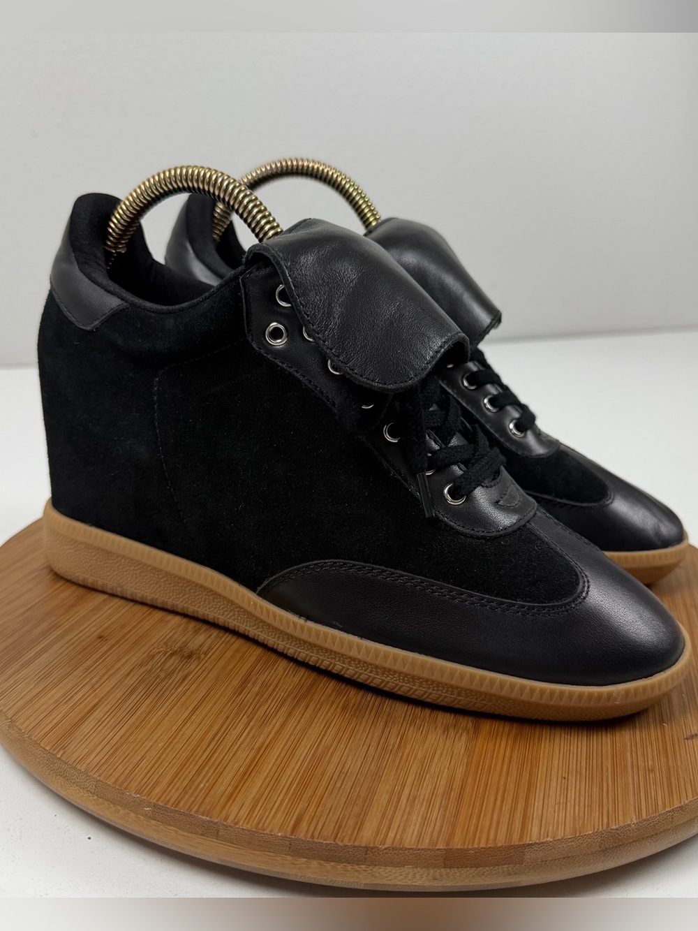 Jeffrey Campbell 2000-lb Black Wedge Sneaker with Gum Sole